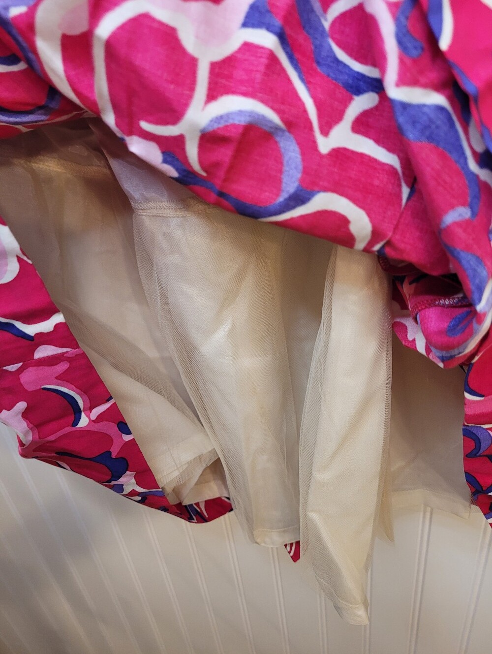 RARE Vintage Lilly Pulitzer WHITE TAG Silk/Cotton Floral Dress Sz 4 Crinoline - Picture 9 of 12